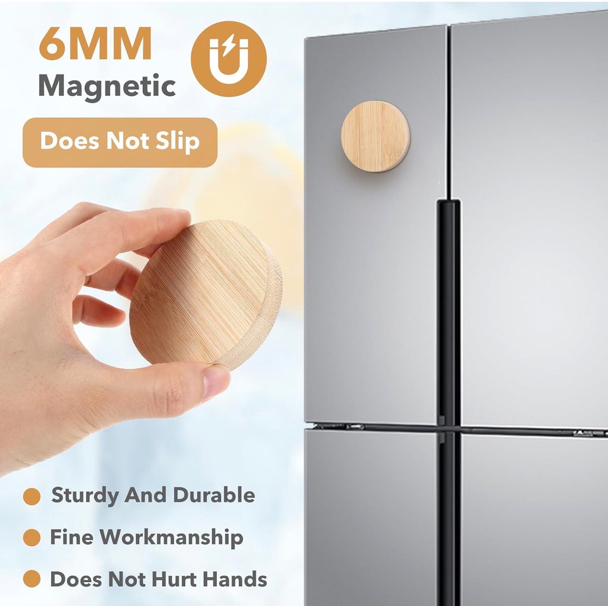 Wedding Personalized Bamboo Bottle Opener; Fridge Magnet – Set of 12