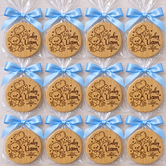 Baby Shower Personalized Bamboo Bottle Opener ; Fridge Magnet – Set of 12 (Copy)