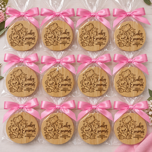 Baby Shower Personalized Bamboo Bottle Opener ; Fridge Magnet – Set of 12 (Copy)