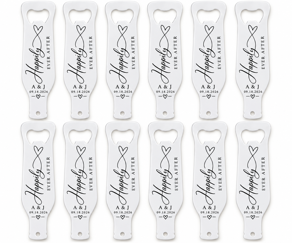 Personalized Wedding Bottle Openers – Set of 12