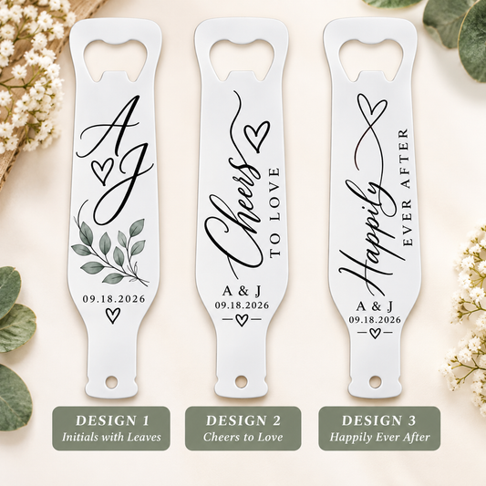 Personalized Wedding Bottle Openers – Set of 12