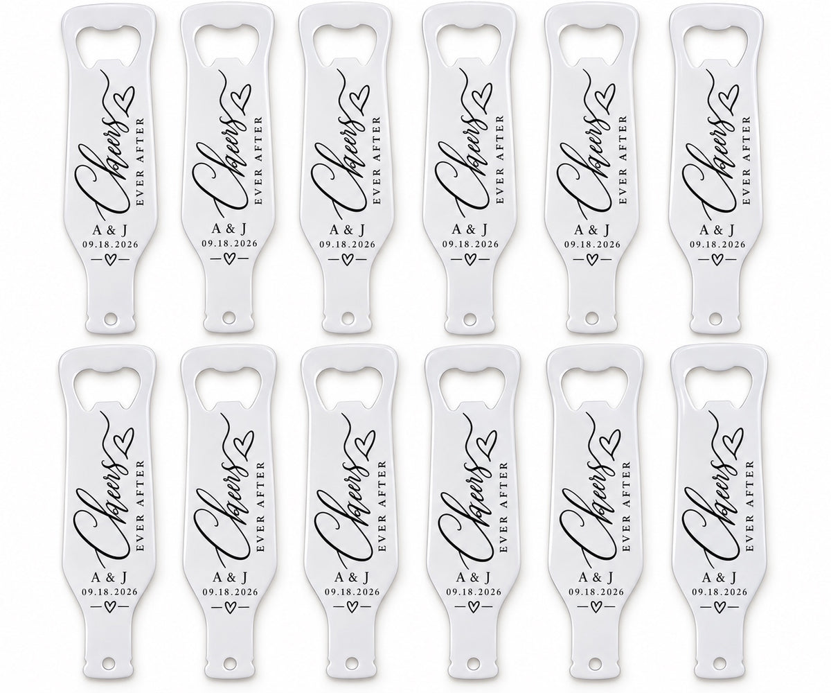 Personalized Wedding Bottle Openers – Set of 12