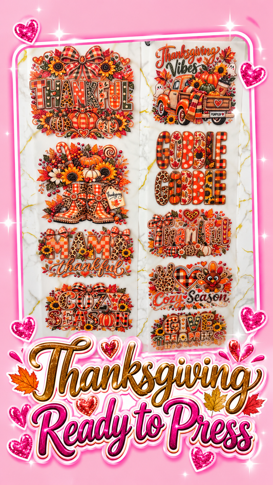 Thanksgiving DTF Transfers – Ready to Press