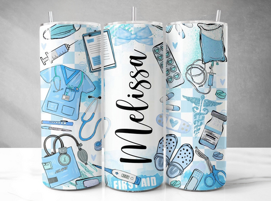 Blue Essentials – Personalized Nurse 20oz Tumbler